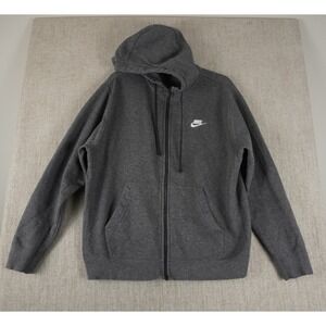 Nike Gray Full Zip Hoodie Sweatshirt Athletic Sportswear Casual Mens Size M